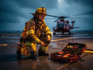 What is a helideck emergency response team course?