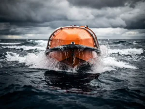 What is the role of a lifeboat in OPITO sea survival training?