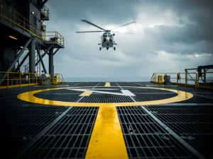 What is a helideck and how is it used offshore?